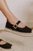 The Reagan Espadrille Flats in Black sold by Impressions