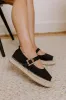 The Reagan Espadrille Flats in Black sold by Impressions