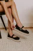 The Reagan Espadrille Flats in Black sold by Impressions