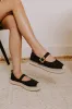The Reagan Espadrille Flats in Black sold by Impressions