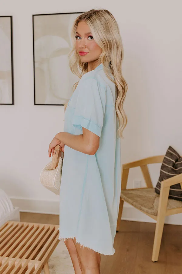Backyard BBQ Chambray Mini Dress in Sky Blue sold by Impressions product image thumbnail 3