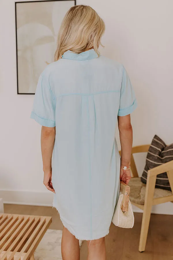 Backyard BBQ Chambray Mini Dress in Sky Blue sold by Impressions product image thumbnail 4