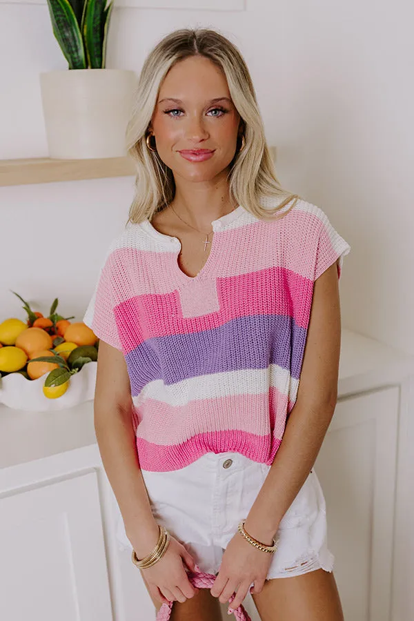 Sun-Kissed Shores Knit Top in Pink sold by Impressions product image thumbnail 5