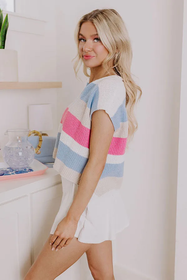 Sun-Kissed Shores Knit Top in Sky Blue sold by Impressions product image thumbnail 3