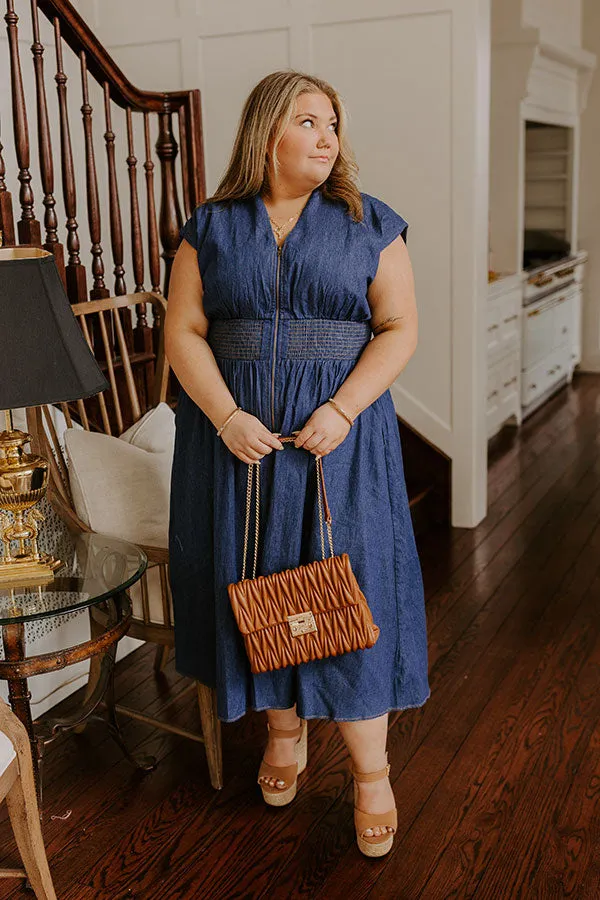 Picnic At The Park Denim Midi Dress Curves sold by Impressions product image thumbnail 4