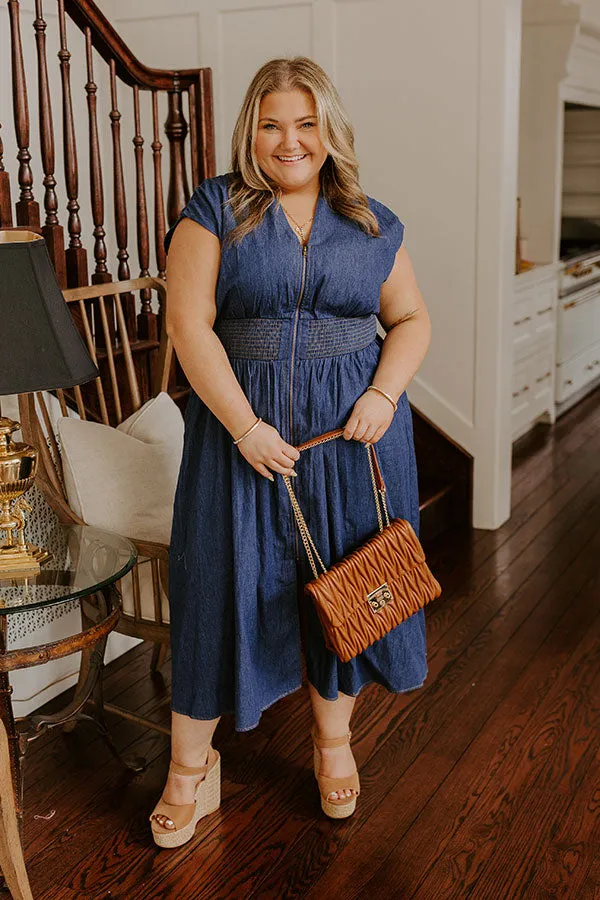 Picnic At The Park Denim Midi Dress Curves sold by Impressions