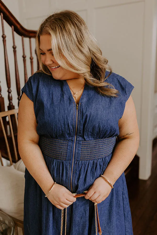 Picnic At The Park Denim Midi Dress Curves sold by Impressions product image thumbnail 5