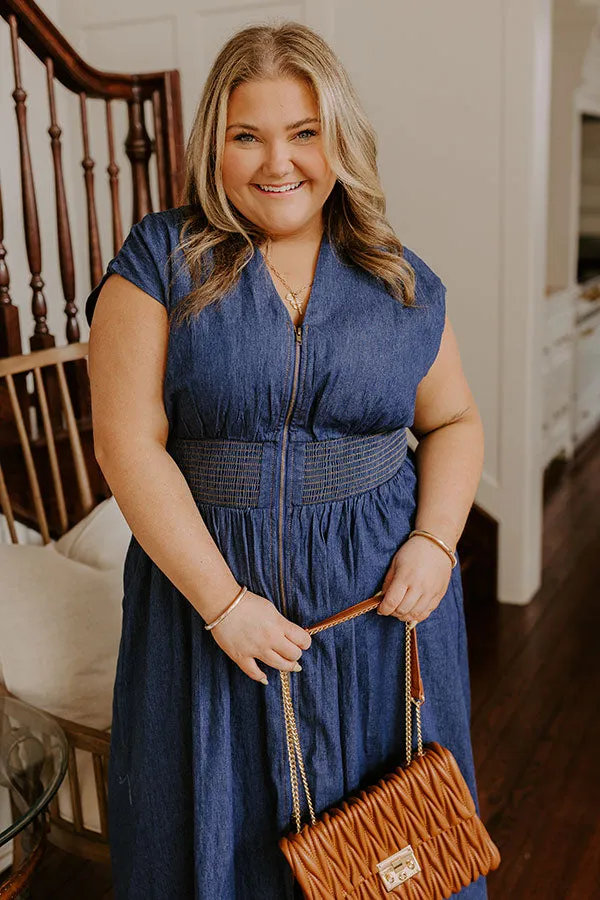 Picnic At The Park Denim Midi Dress Curves sold by Impressions product image thumbnail 3