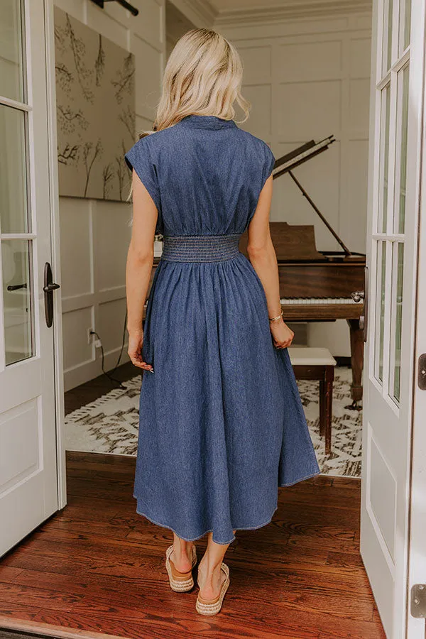 Picnic At The Park Denim Midi Dress sold by Impressions product image thumbnail 4