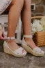 The Grace Denim Espadrille Wedge in Light Wash sold by Impressions