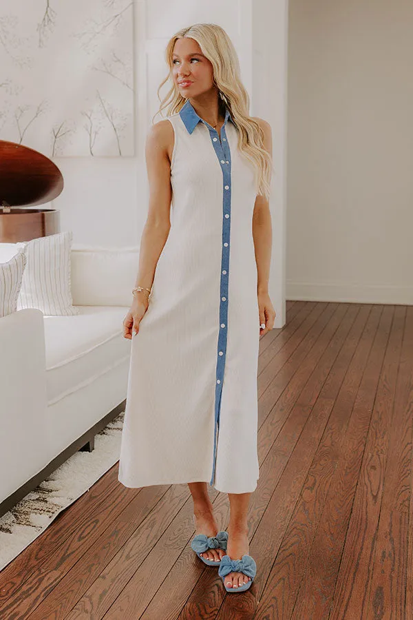 Small Town Bistro Knit Midi Dress in Cream sold by Impressions product image thumbnail 5