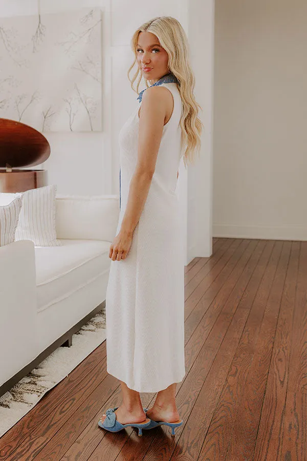 Small Town Bistro Knit Midi Dress in Cream sold by Impressions product image thumbnail 3