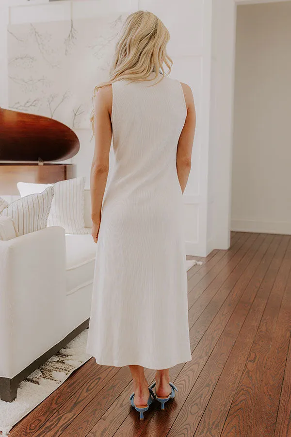 Small Town Bistro Knit Midi Dress in Cream sold by Impressions product image thumbnail 4