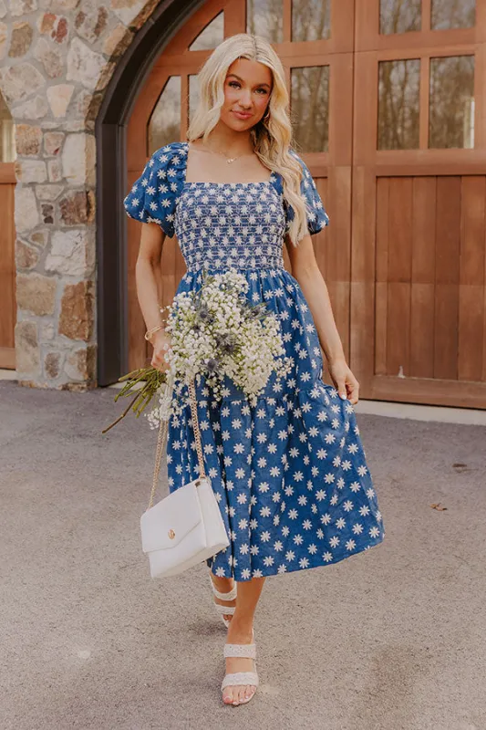 Countryside Retreat Floral Embroidered Midi Dress sold by Impressions