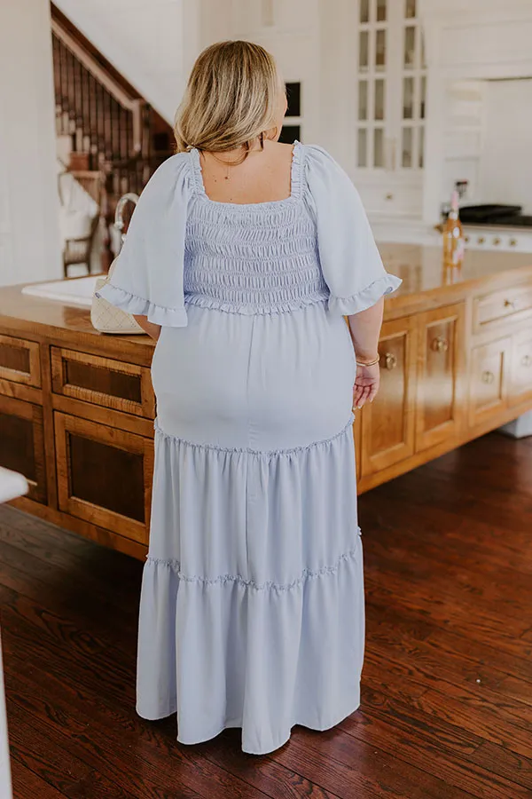 Charming Glance Tiered Maxi Dress in Sky Blue Curves sold by Impressions product image thumbnail 3