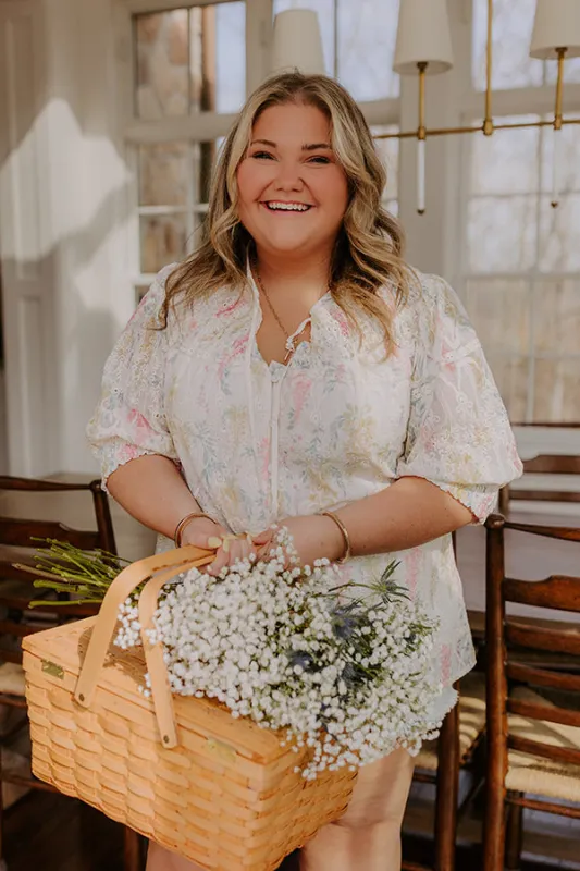 Gardenia Darling Embroidered Top Curves sold by Impressions