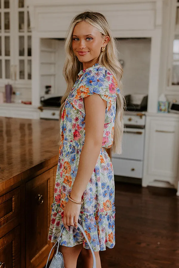 Pure Heart Floral Mini Dress in Blue sold by Impressions product image thumbnail 5