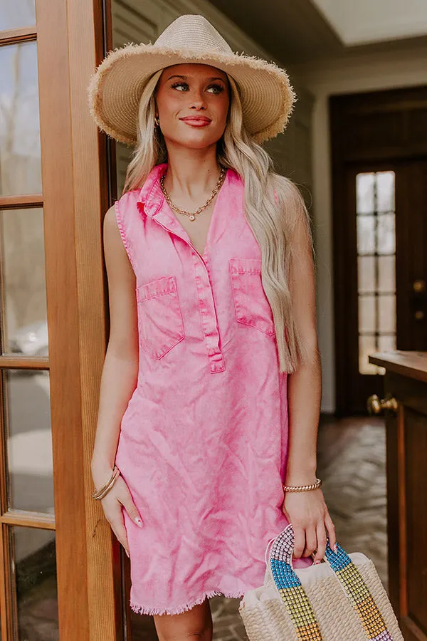 Park Days Ahead Vintage Wash Mini Dress in Pink sold by Impressions product image thumbnail 4