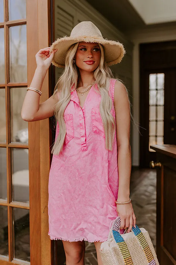 Park Days Ahead Vintage Wash Mini Dress in Pink sold by Impressions