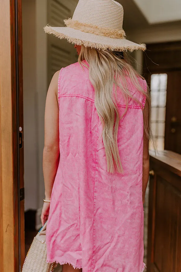 Park Days Ahead Vintage Wash Mini Dress in Pink sold by Impressions product image thumbnail 5