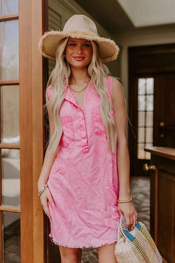 Park Days Ahead Vintage Wash Mini Dress in Pink sold by Impressions product image thumbnail 3