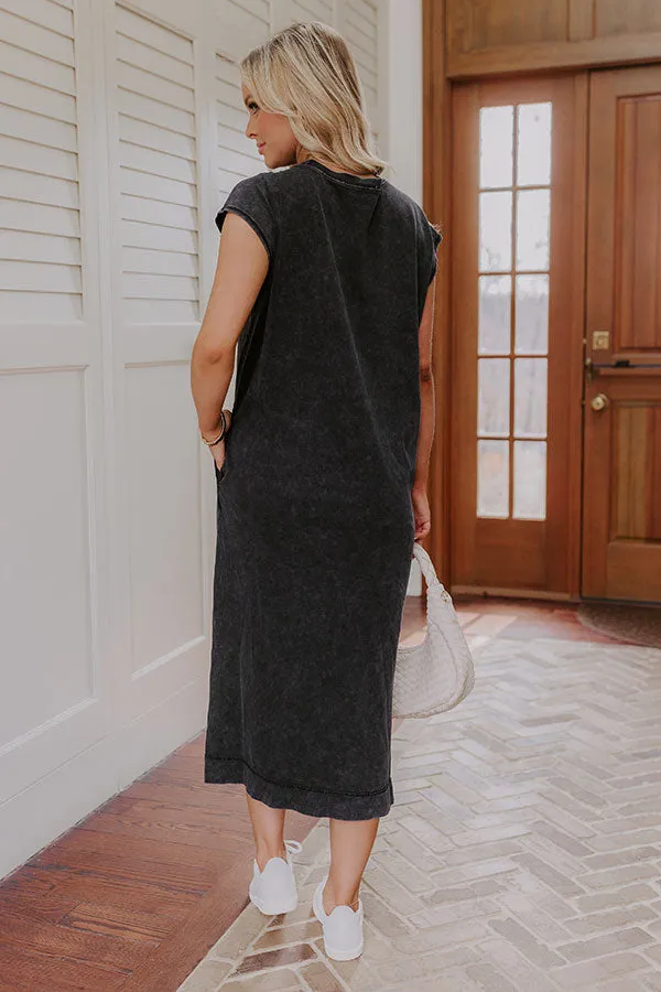 Beach Daydream Vintage Wash Midi Dress in Vintage Black sold by Impressions product image thumbnail 4