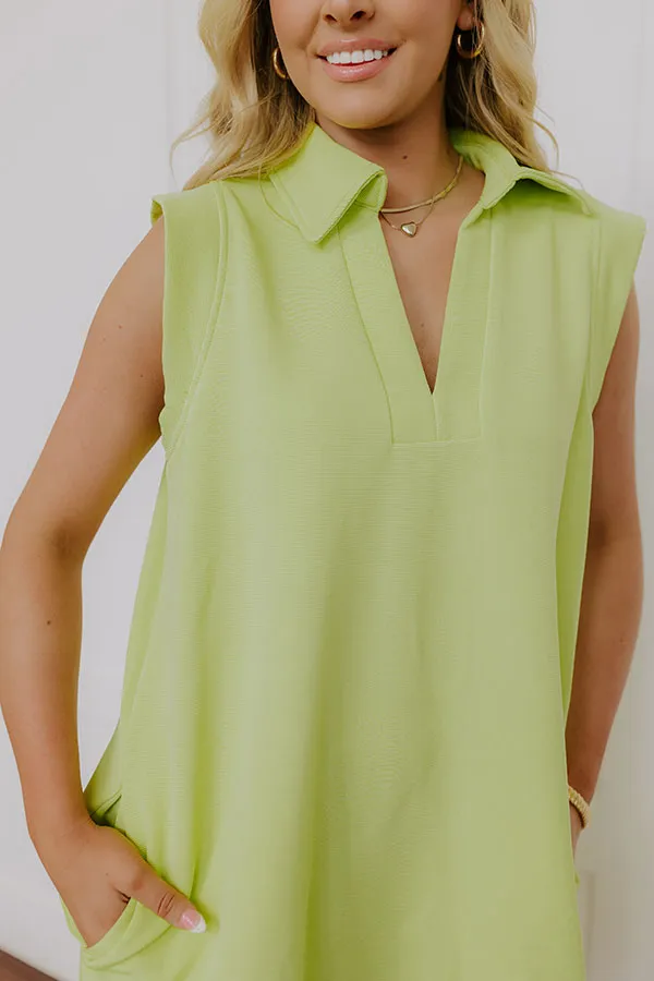Coastal Dreamer Mini Dress in Lime Punch sold by Impressions product image thumbnail 3