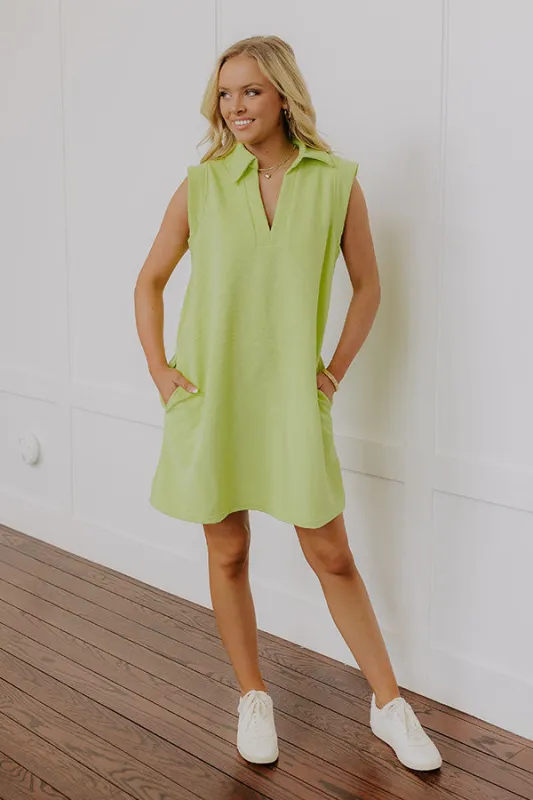 Coastal Dreamer Mini Dress in Lime Punch made by entro