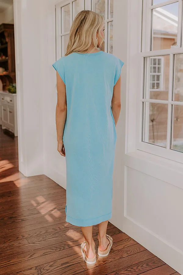 Beach Daydream Vintage Wash Midi Dress in Sky Blue sold by Impressions product image thumbnail 4