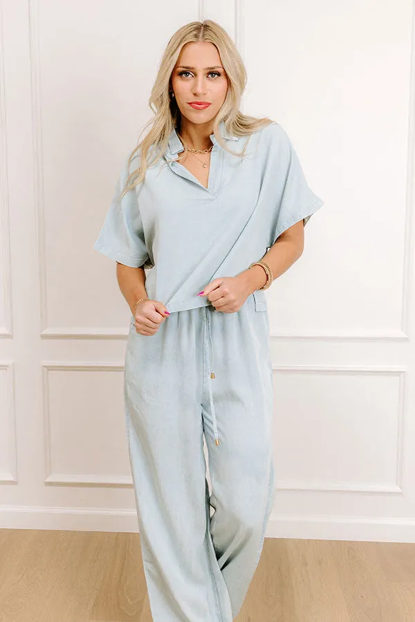 Breezy Bay Chambray Crop Top sold by Impressions product image thumbnail 5