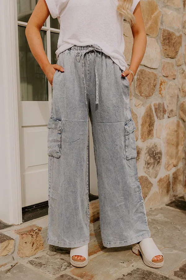 The Nova High Waist Chambray Cargo Pants sold by Impressions product image thumbnail 2