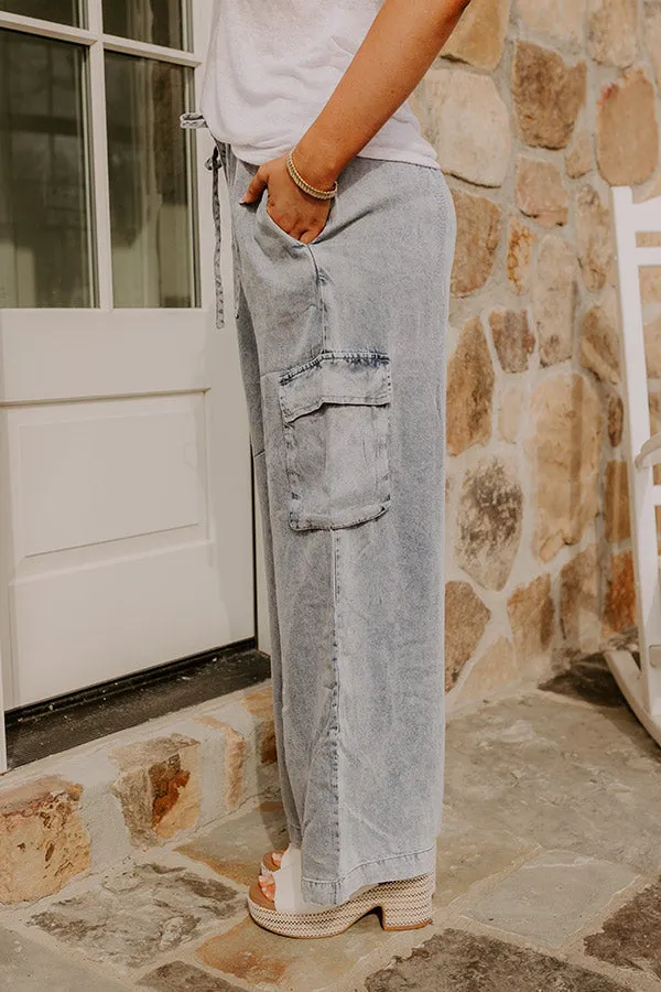 The Nova High Waist Chambray Cargo Pants sold by Impressions product image thumbnail 3