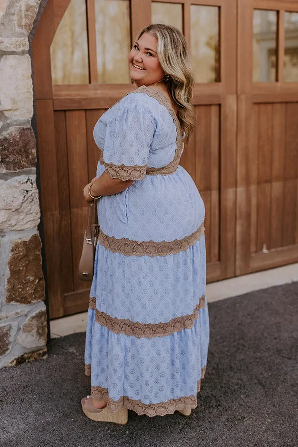 Key To My Heart Lace Maxi Dress in Sky Blue Curves sold by Impressions product image thumbnail 3
