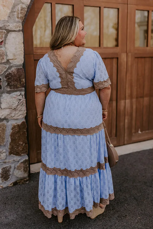 Key To My Heart Lace Maxi Dress in Sky Blue Curves sold by Impressions product image thumbnail 5