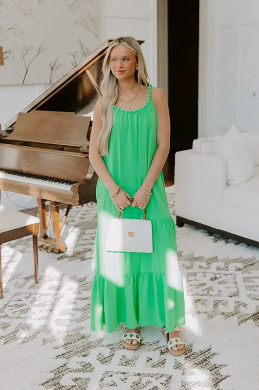 Feeling Giddy Maxi Dress in Kelly Green sold by Impressions