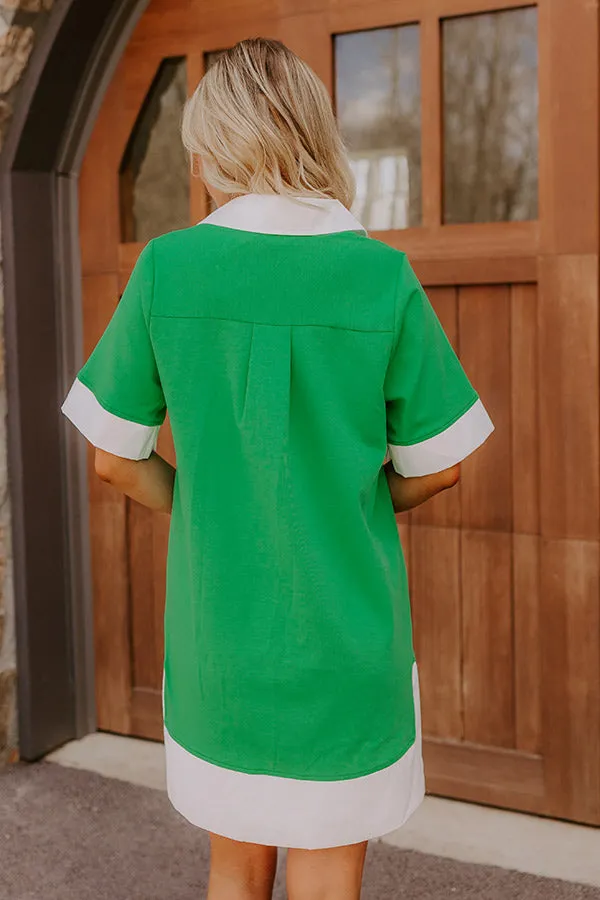 Country Club Brunch Mini Dress in Kelly Green sold by Impressions product image thumbnail 5