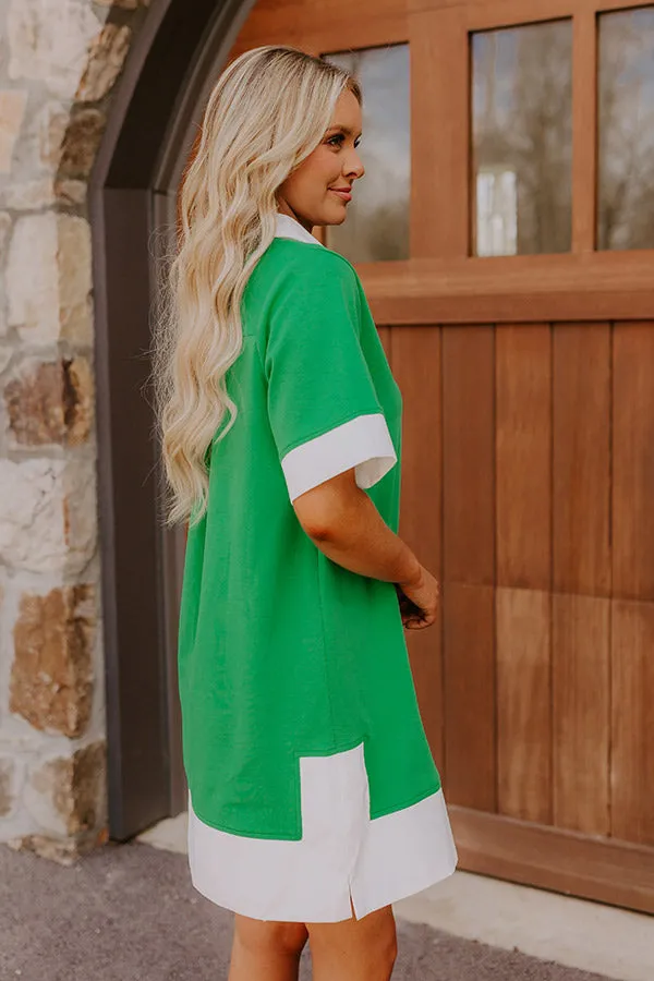 Country Club Brunch Mini Dress in Kelly Green sold by Impressions product image thumbnail 4