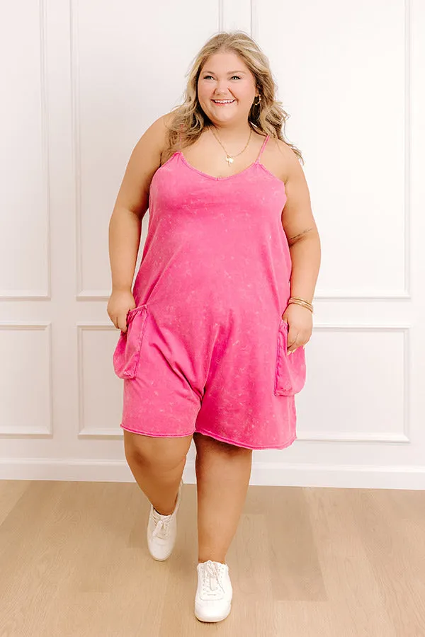 Casual Cues Vintage Wash Romper in Pink Curves sold by Impressions product image thumbnail 2
