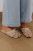 The Elsie Faux Leather Woven Flats in Ivory sold by Impressions