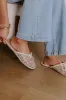The Elsie Faux Leather Woven Flats in Ivory sold by Impressions