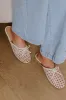 The Elsie Faux Leather Woven Flats in Ivory sold by Impressions