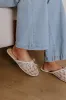 The Elsie Faux Leather Woven Flats in Ivory sold by Impressions