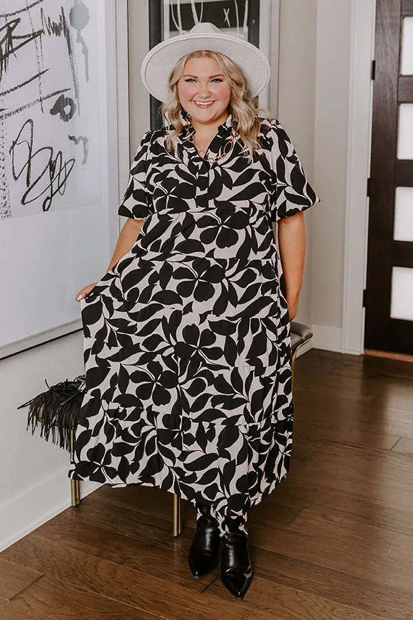 Floating On Cloud Nine Midi Dress in Black Curves sold by Impressions product image thumbnail 5