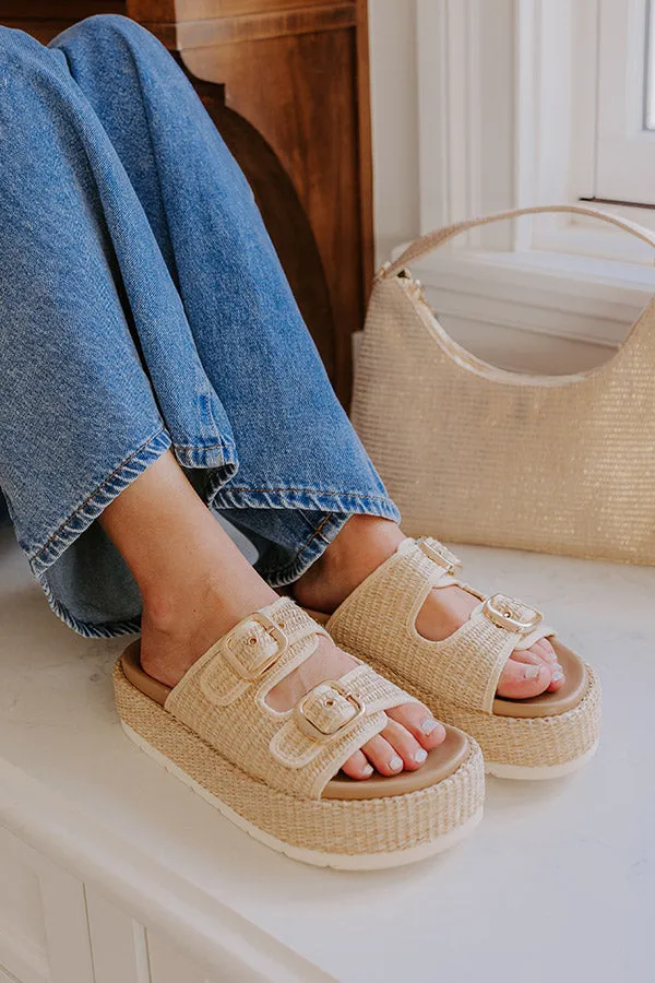 The Maisie Raffia Woven Sandal in Natural sold by Impressions