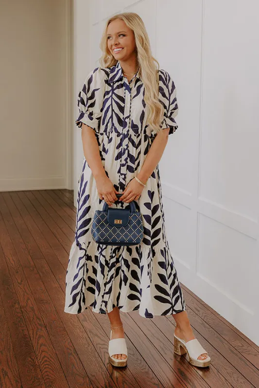 Tropical Getaway Button Down Midi Dress sold by Impressions