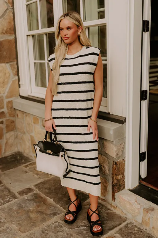 Sunset Sail Knit Midi Dress in Cream sold by Impressions