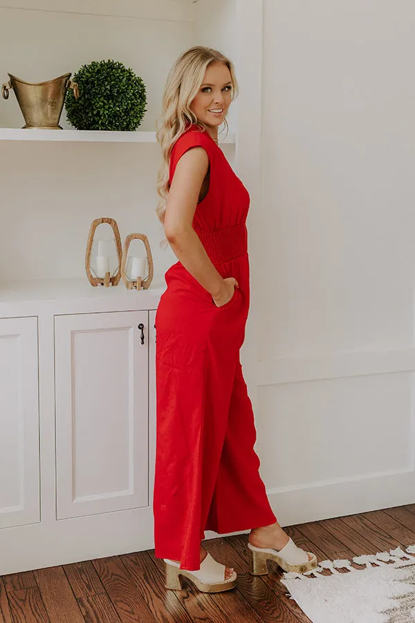 Vip Party Wide Leg Jumpsuit in Red sold by Impressions product image thumbnail 3