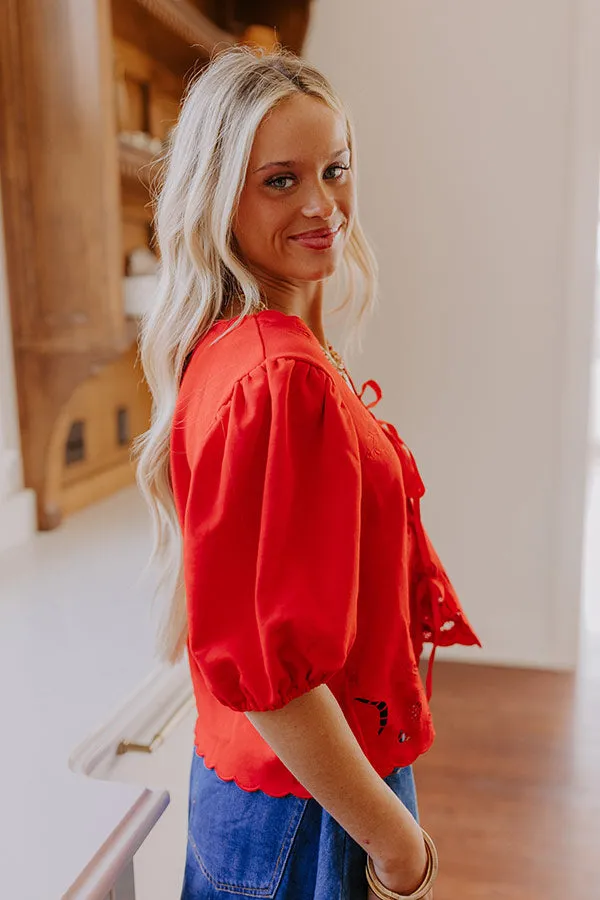 Sassy Mood Embroidered Front Tie Top sold by Impressions product image thumbnail 4