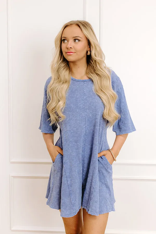 Casual Convo Vintage Wash Romper in Periwinkle sold by Impressions product image thumbnail 2