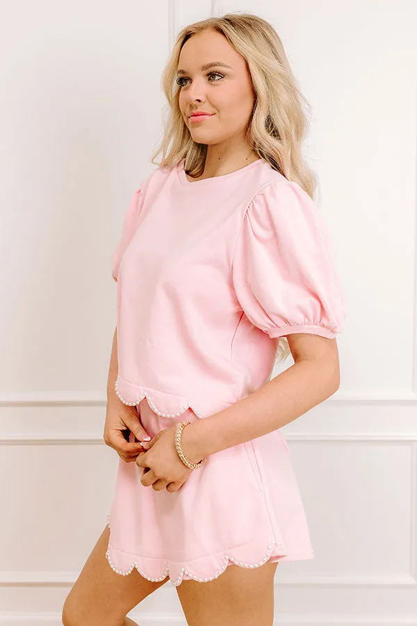 Casual Outing Pearl Embellished Top in Pink sold by Impressions product image thumbnail 4